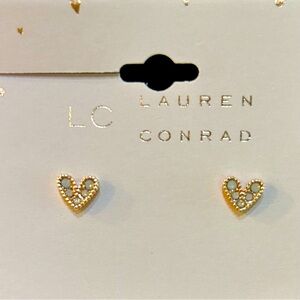 LC Lauren Conrad tiny heart post earrings NWT